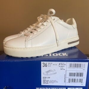 Birkenstock Bend Low white tennis shoes sneakers size 36